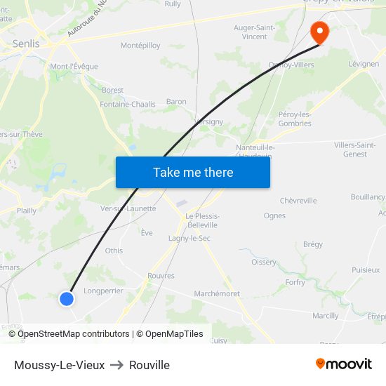 Moussy-Le-Vieux to Rouville map