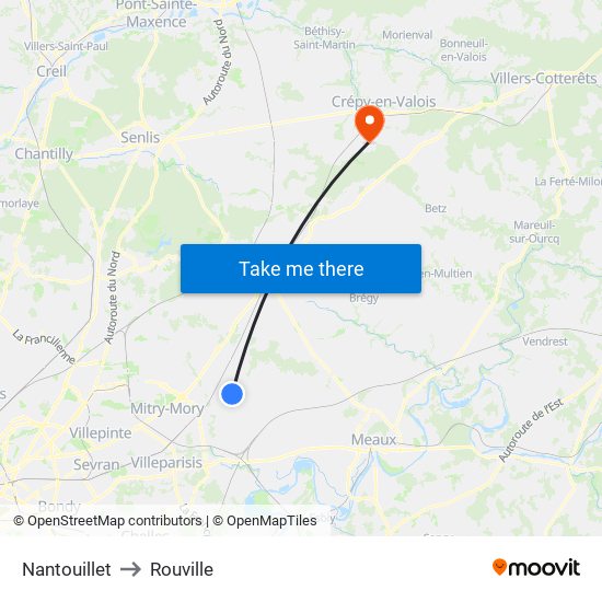 Nantouillet to Rouville map