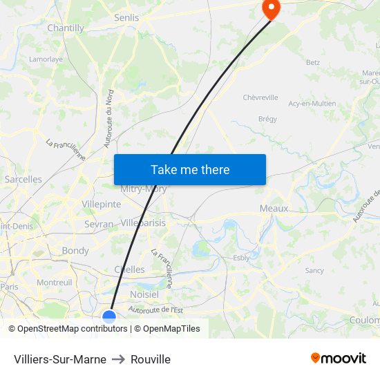 Villiers-Sur-Marne to Rouville map