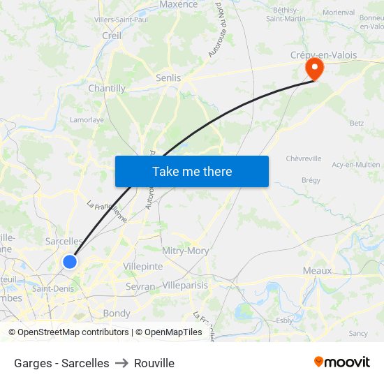 Garges - Sarcelles to Rouville map
