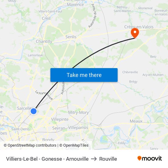 Villiers-Le-Bel - Gonesse - Arnouville to Rouville map