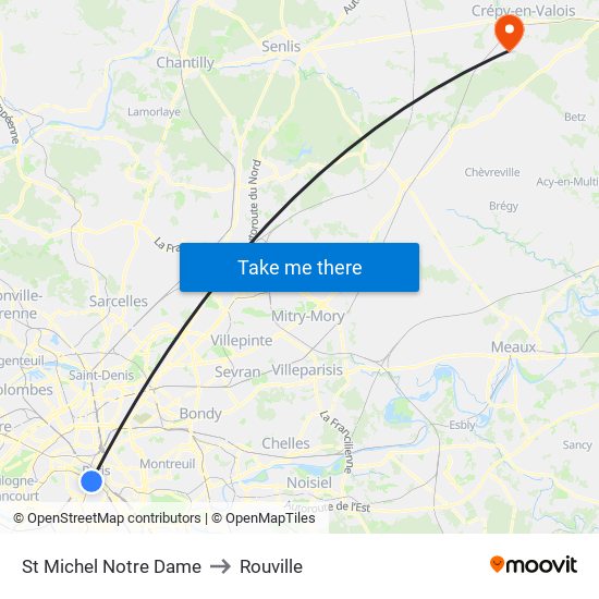 St Michel Notre Dame to Rouville map