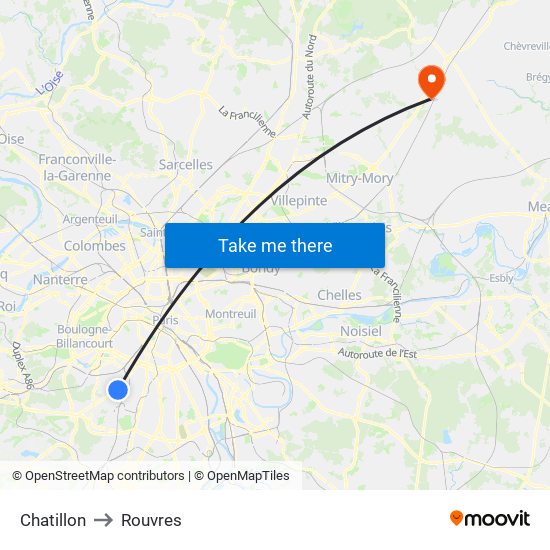 Chatillon to Rouvres map
