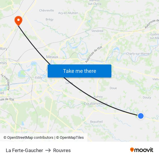 La Ferte-Gaucher to Rouvres map