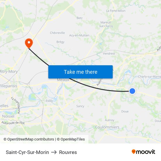 Saint-Cyr-Sur-Morin to Rouvres map