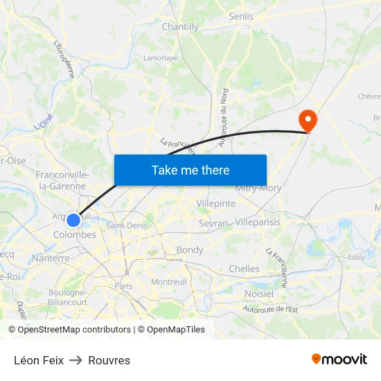 Léon Feix to Rouvres map