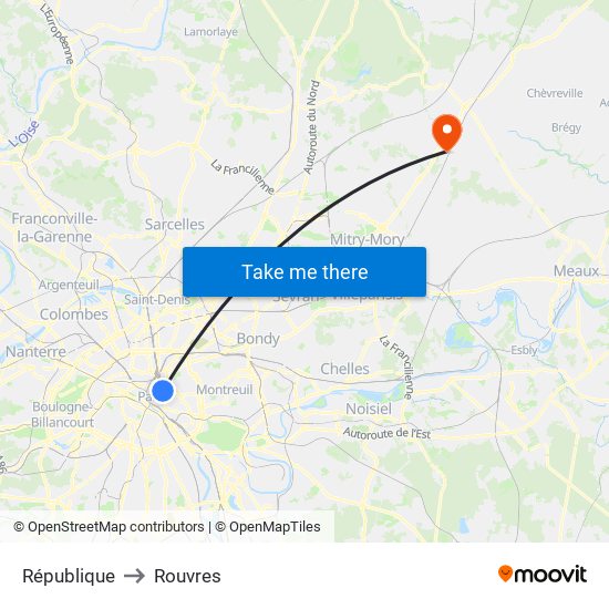 République to Rouvres map