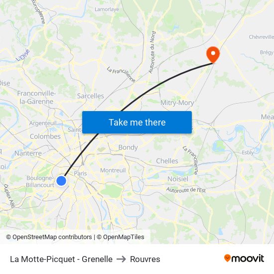 La Motte-Picquet - Grenelle to Rouvres map