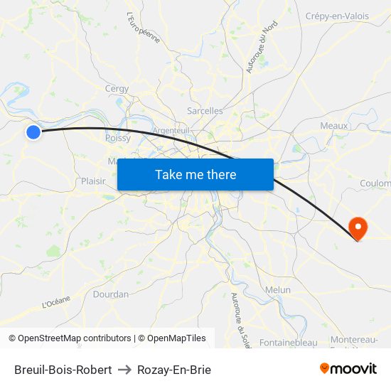 Breuil-Bois-Robert to Rozay-En-Brie map
