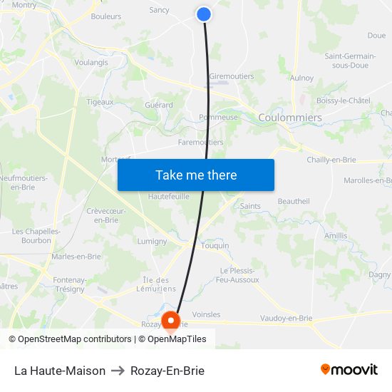 La Haute-Maison to Rozay-En-Brie map