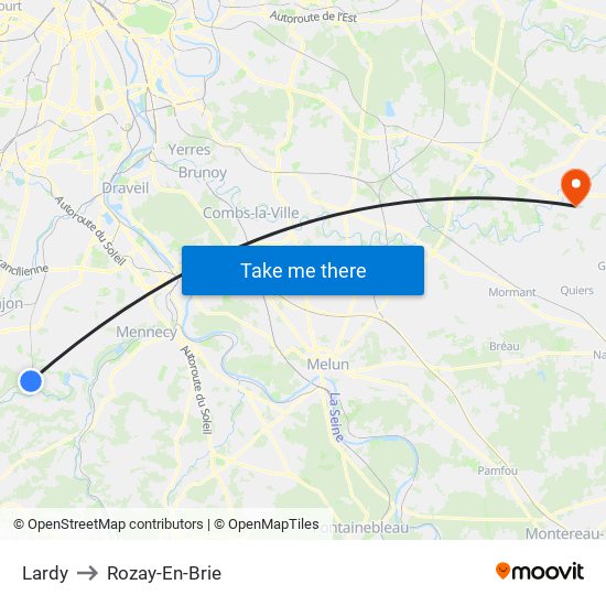 Lardy to Rozay-En-Brie map