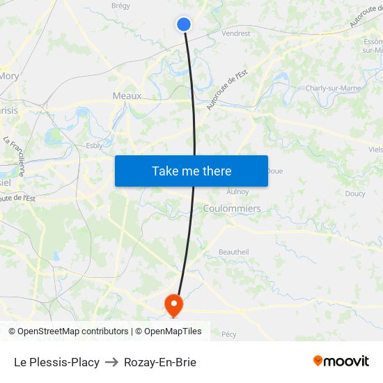 Le Plessis-Placy to Rozay-En-Brie map