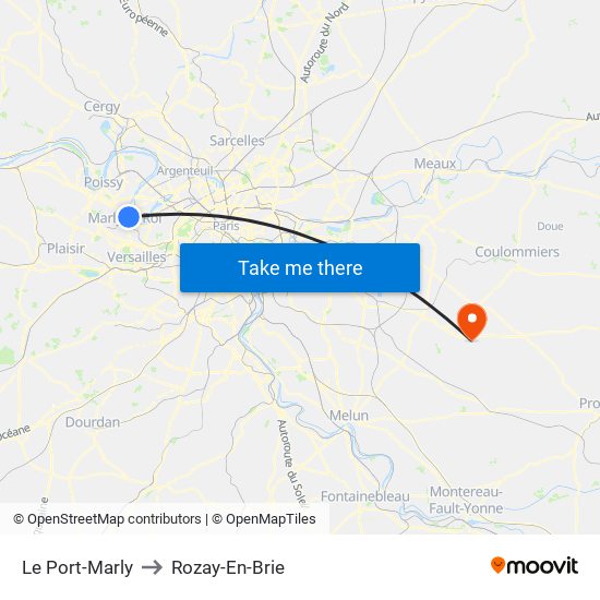 Le Port-Marly to Rozay-En-Brie map