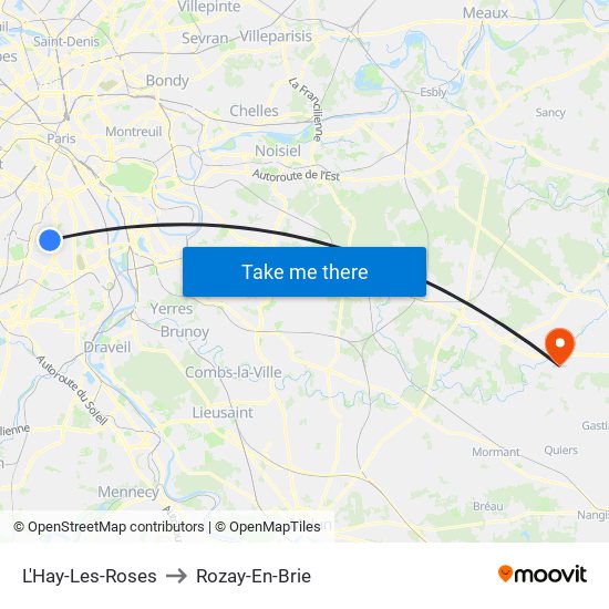 L'Hay-Les-Roses to Rozay-En-Brie map