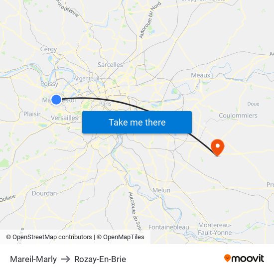 Mareil-Marly to Rozay-En-Brie map