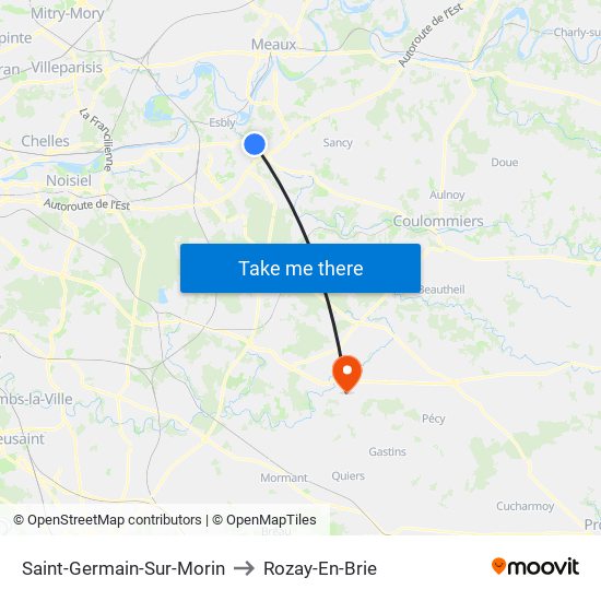 Saint-Germain-Sur-Morin to Rozay-En-Brie map