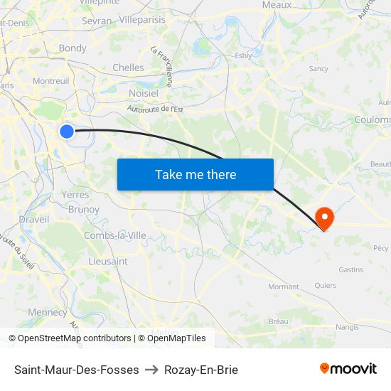 Saint-Maur-Des-Fosses to Rozay-En-Brie map