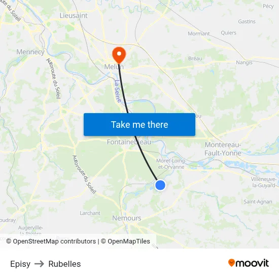 Episy to Rubelles map