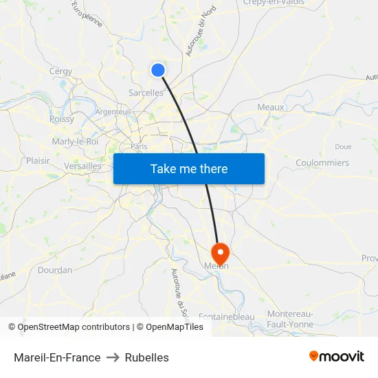 Mareil-En-France to Rubelles map