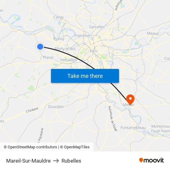 Mareil-Sur-Mauldre to Rubelles map