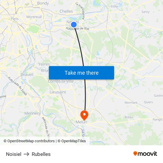 Noisiel to Rubelles map
