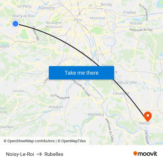 Noisy-Le-Roi to Rubelles map