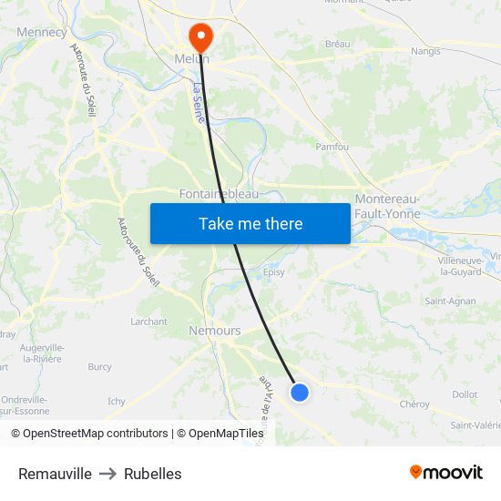Remauville to Rubelles map