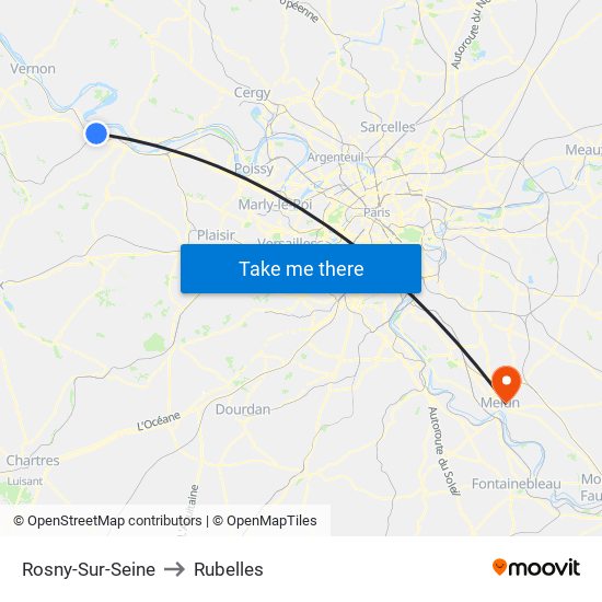 Rosny-Sur-Seine to Rubelles map