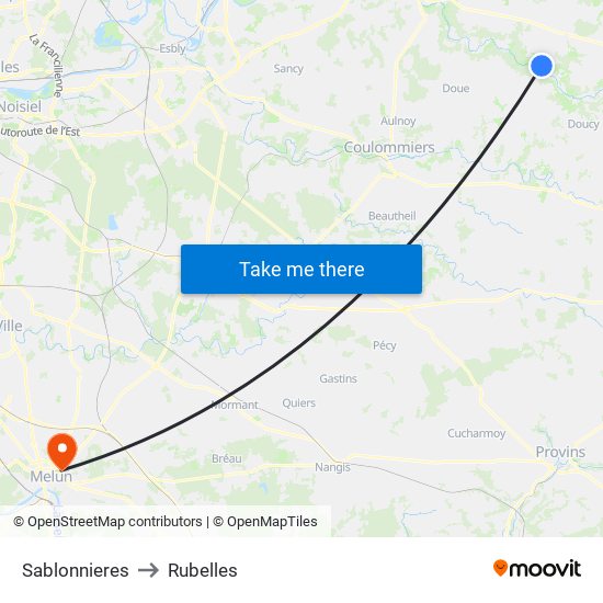 Sablonnieres to Rubelles map