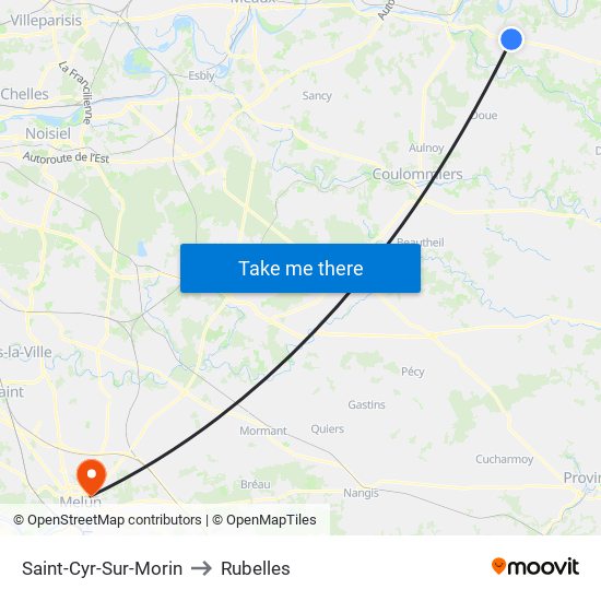 Saint-Cyr-Sur-Morin to Rubelles map