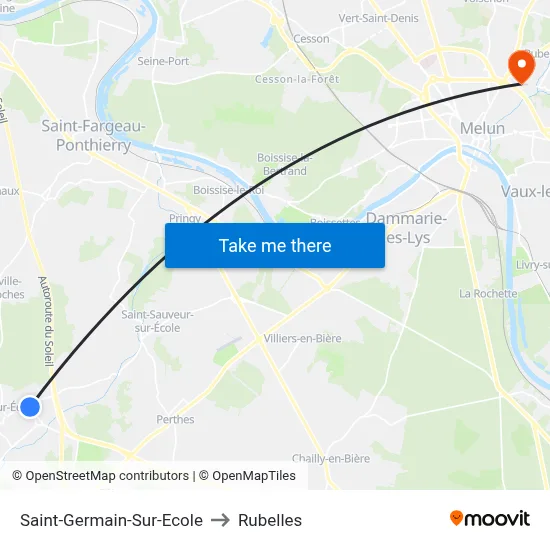 Saint-Germain-Sur-Ecole to Rubelles map