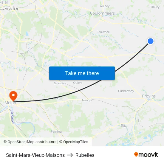 Saint-Mars-Vieux-Maisons to Rubelles map