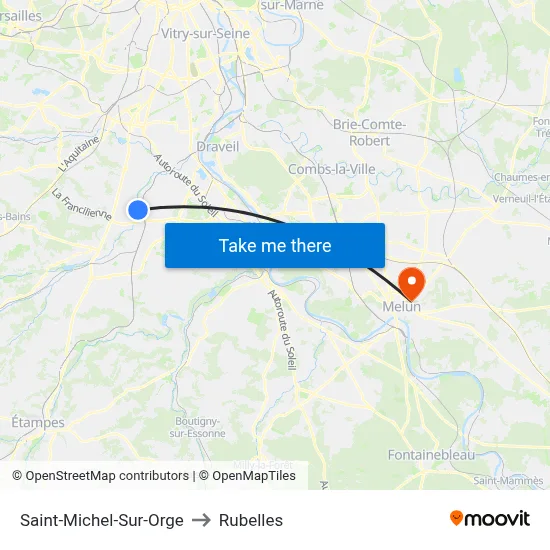 Saint-Michel-Sur-Orge to Rubelles map