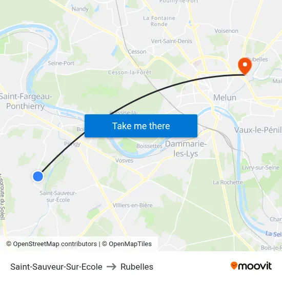 Saint-Sauveur-Sur-Ecole to Rubelles map