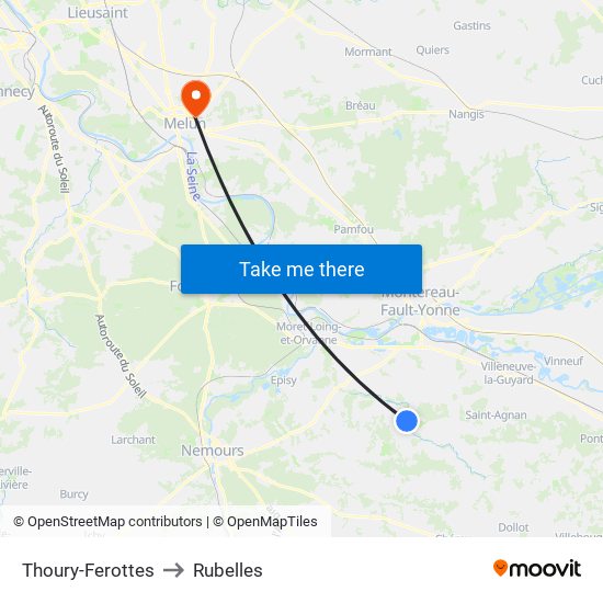 Thoury-Ferottes to Rubelles map