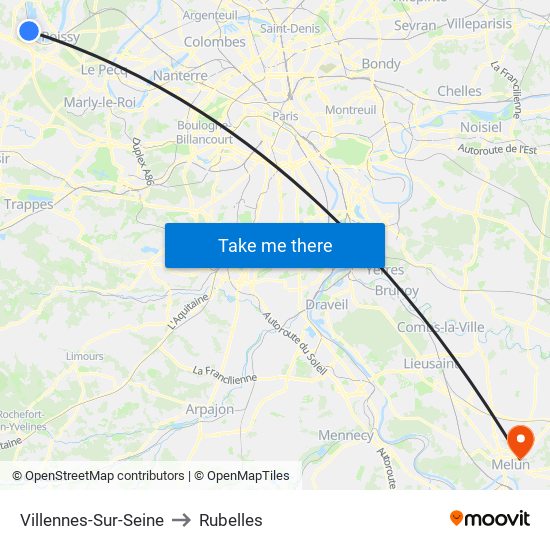 Villennes-Sur-Seine to Rubelles map