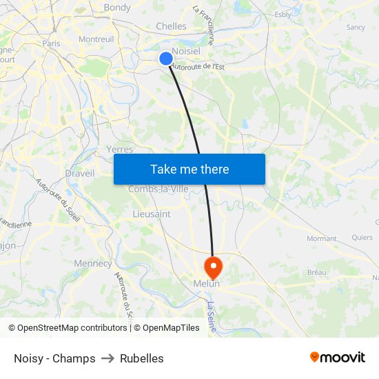 Noisy - Champs to Rubelles map