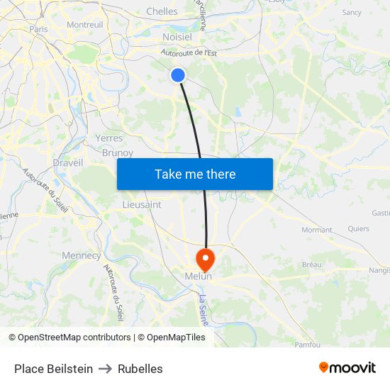 Place Beilstein to Rubelles map