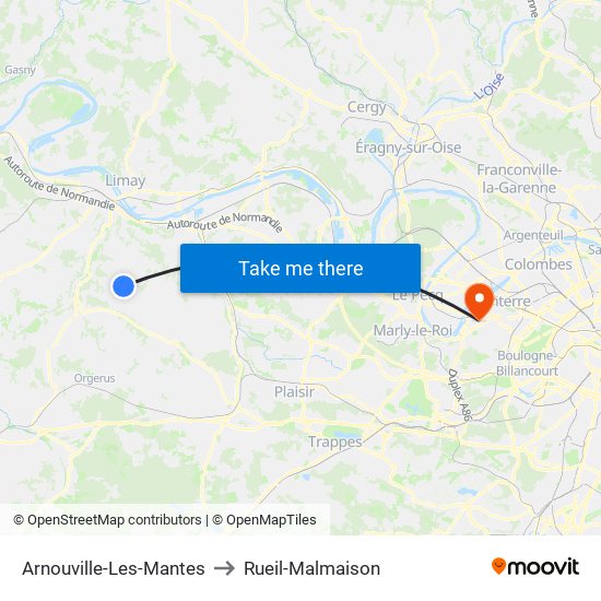 Arnouville-Les-Mantes to Rueil-Malmaison map