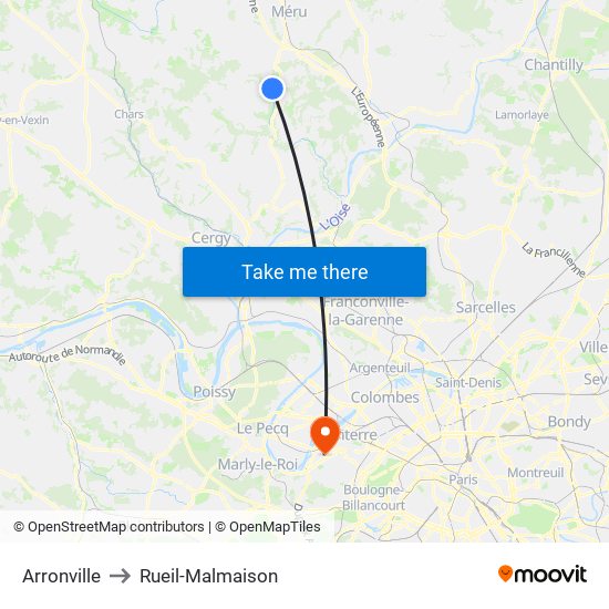 Arronville to Rueil-Malmaison map