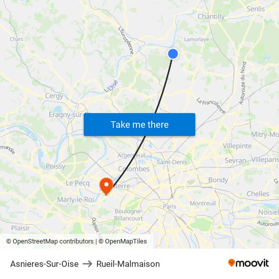 Asnieres-Sur-Oise to Rueil-Malmaison map