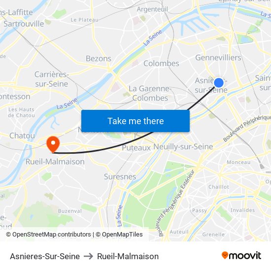 Asnieres-Sur-Seine to Rueil-Malmaison map