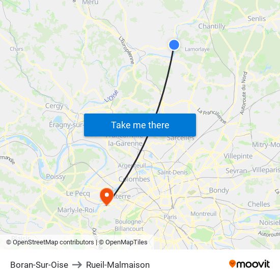 Boran-Sur-Oise to Rueil-Malmaison map