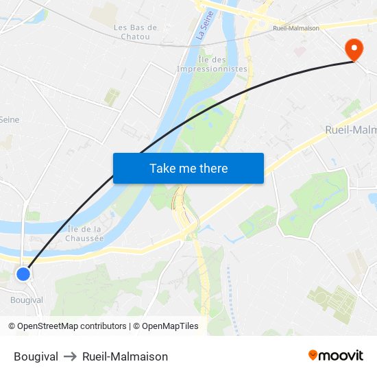 Bougival to Rueil-Malmaison map