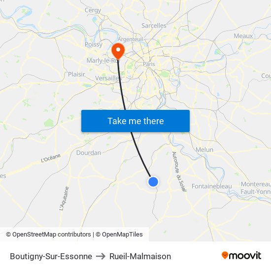 Boutigny-Sur-Essonne to Rueil-Malmaison map
