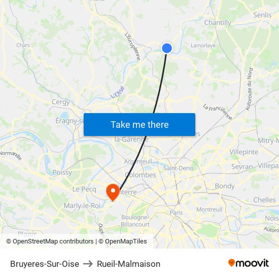 Bruyeres-Sur-Oise to Rueil-Malmaison map