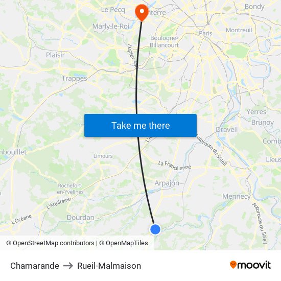Chamarande to Rueil-Malmaison map