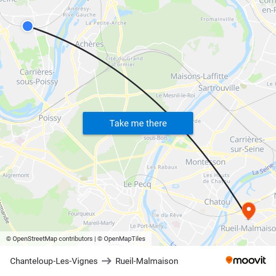 Chanteloup-Les-Vignes to Rueil-Malmaison map