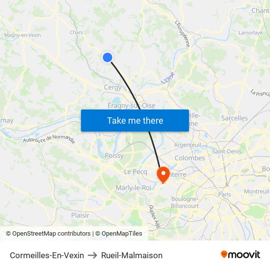 Cormeilles-En-Vexin to Rueil-Malmaison map