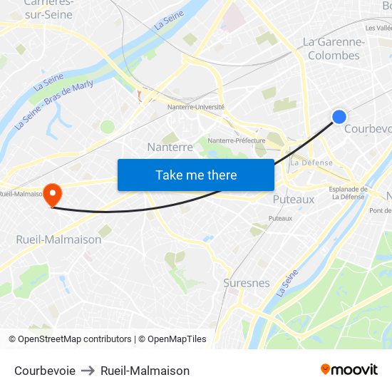 Courbevoie to Rueil-Malmaison map